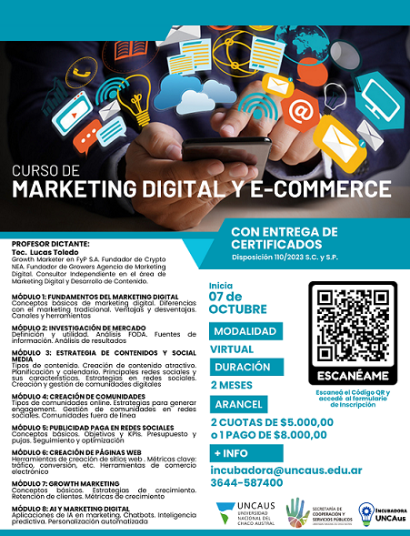 Eres Chaco Curso de marketing digital y e commerce UNCAUS abri